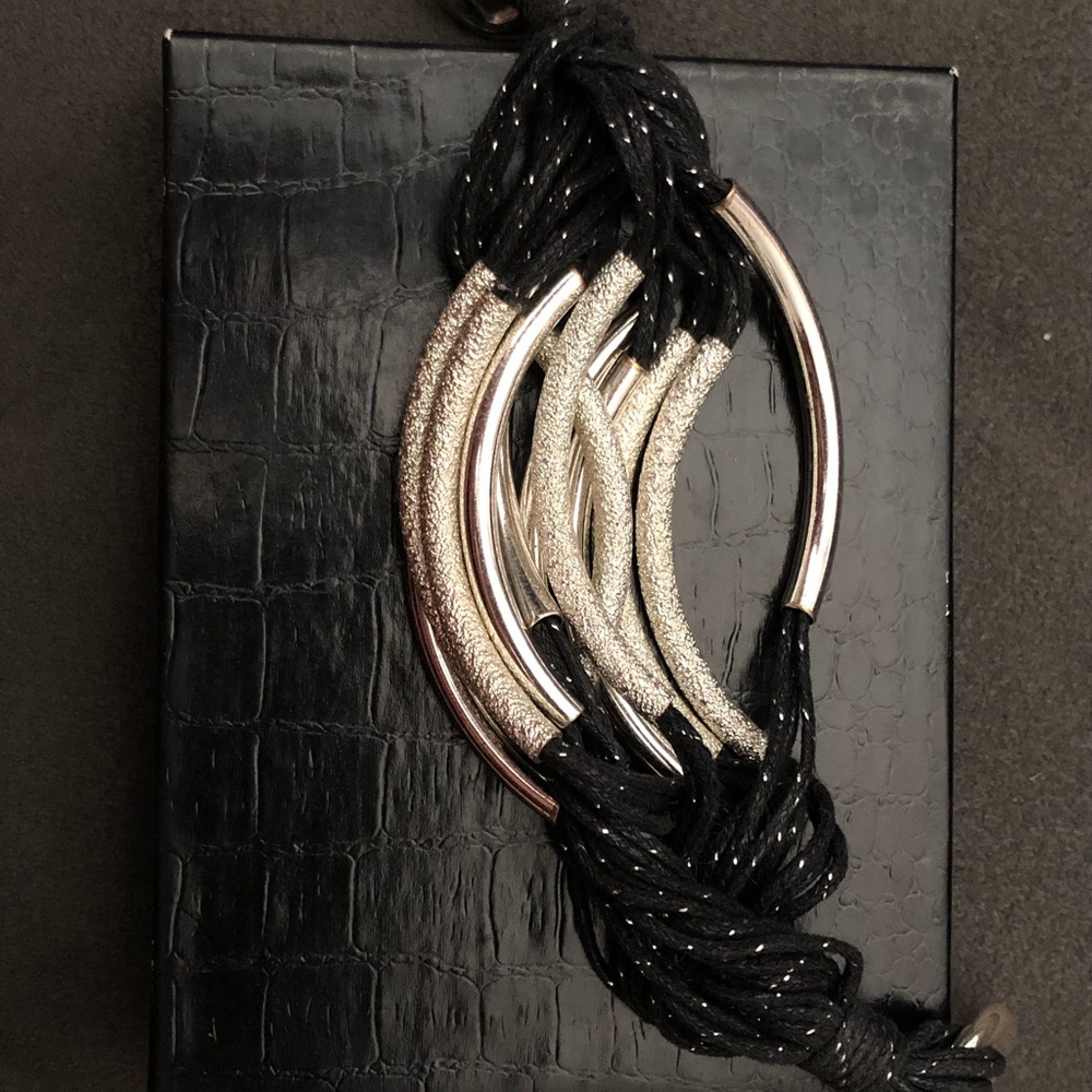Beautiful silver and black bracelets